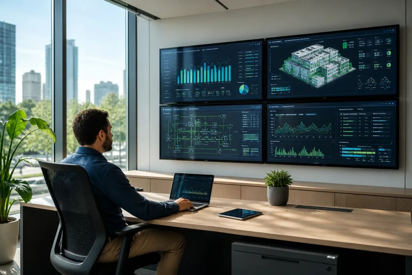 Predictive maintenance AI monitoring energy system performance and failures
