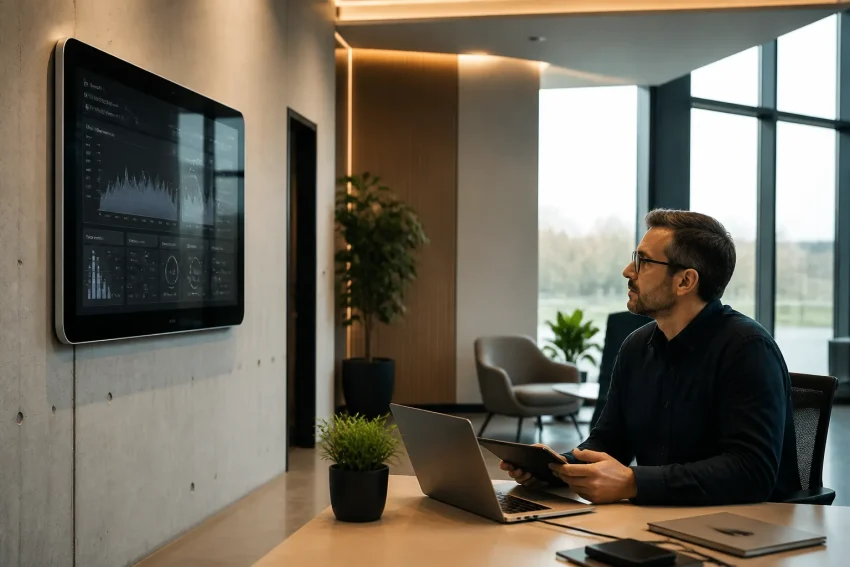 Smart building automation system with control interfaces and sensors