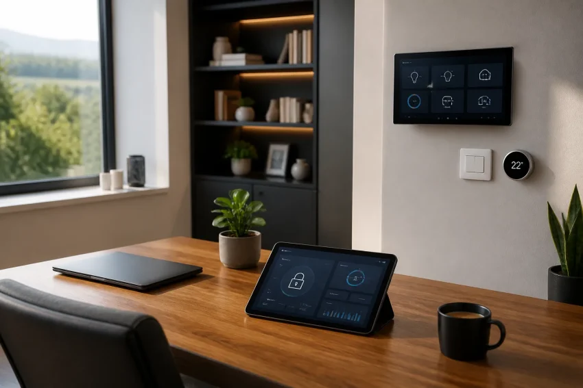 Digital password manager interface with security icons and data