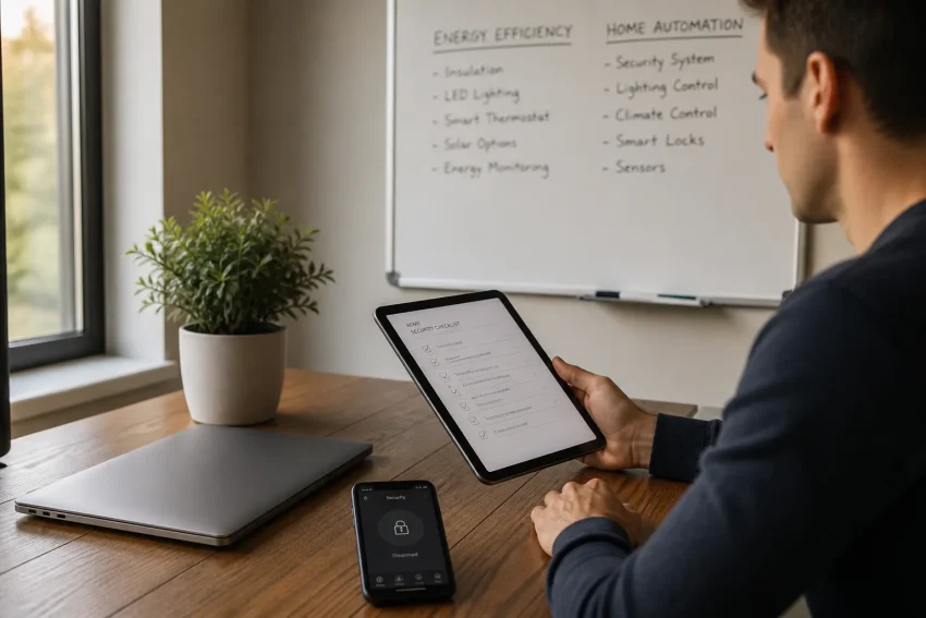 Professional vulnerability assessment checklist with digital security icons