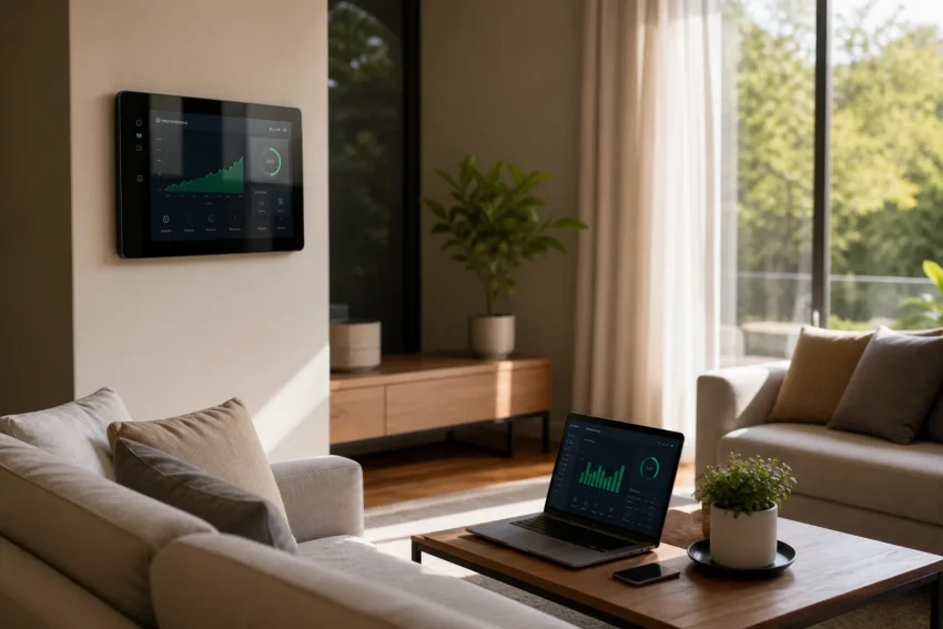 Smart home energy management system with digital interface and analytics