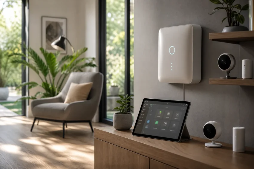 Smart home security system with digital technology and connected devices
