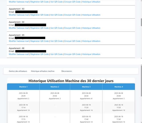 Web admin interface for connected self-service laundry